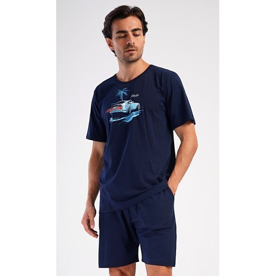 Pánské pyžamo šortky Jonáš - tmavě modrá