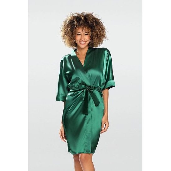 Saténový župan 100 zelený