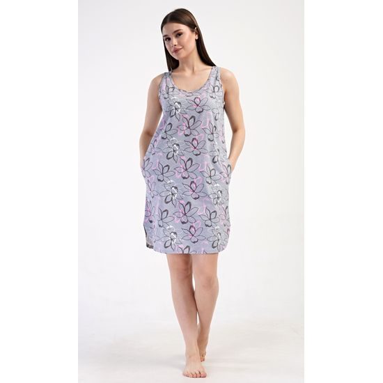 Dámská noční košile na ramínka Mia - šedá