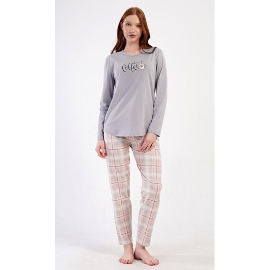 Dámské pyžamo dlouhé Coffee - světle lososová