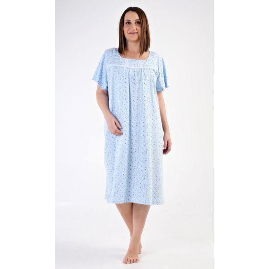 Dámská noční košile s krátkým rukávem Daniela - světle modrá