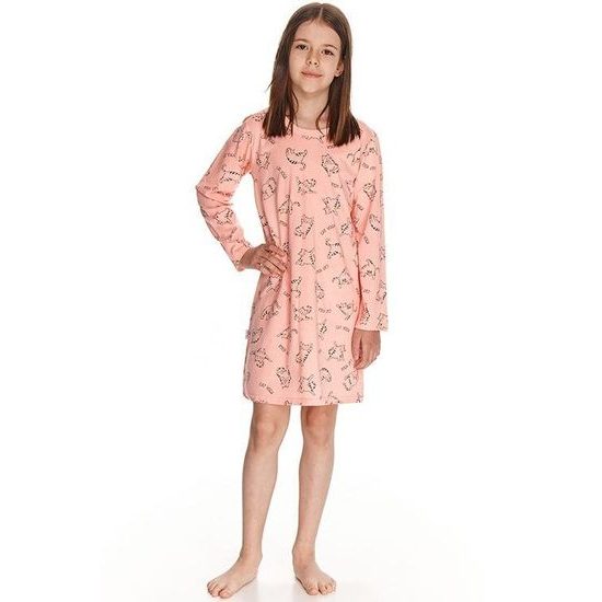 Dívčí noční košile Ida lososová cat yoga