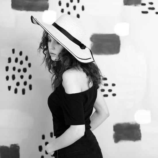 Retro dámský klobouk s černou mašlí