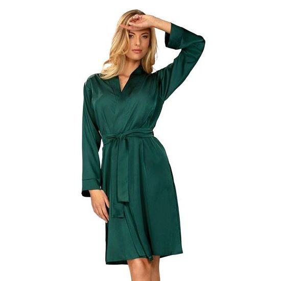 Saténový župan Amina zelený