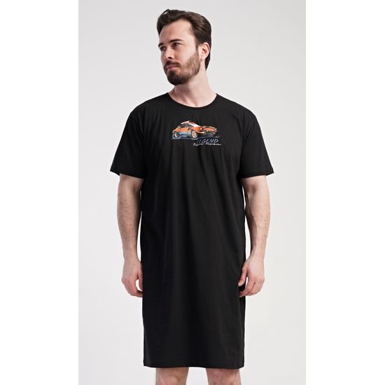 Pánská noční košile s krátkým rukávem Legend - černá