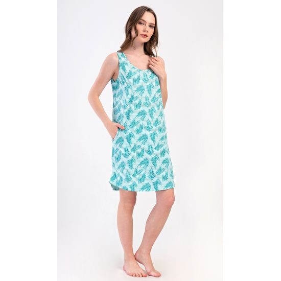 Dámská noční košile na ramínka Simona - mentolová