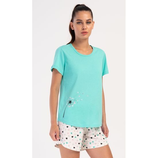 Dámské pyžamo šortky Pampeliška - mentolová