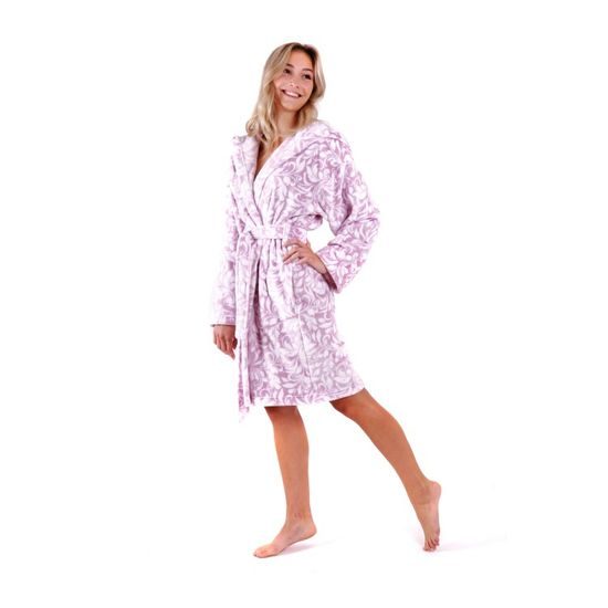 Dámský župan Flora s kapucí mauve mist