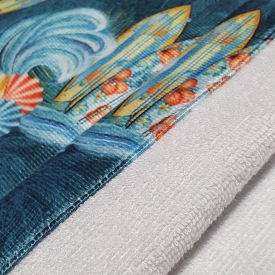 Dámský krátký župan s kapucí Oahu se vzorem Havaj