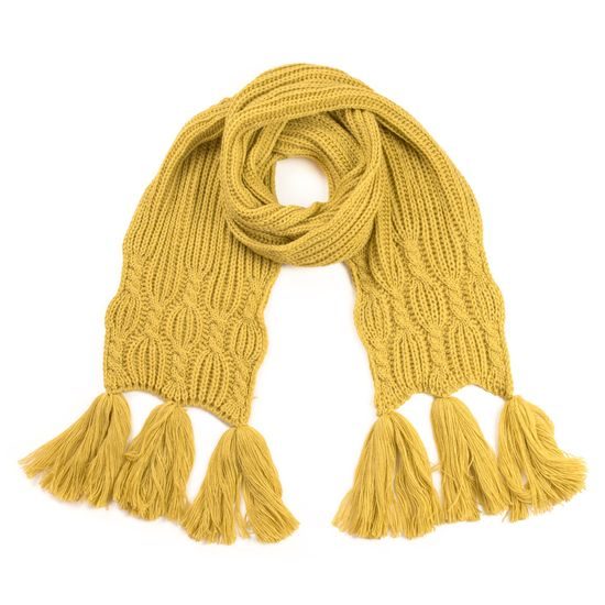 Pletená zimní šála s třásněmi - pudrově růžová