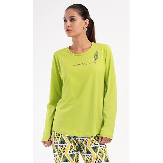 Dámské pyžamo dlouhé Zuzka - světle zelená