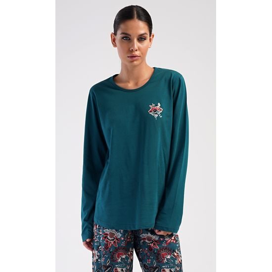 Dámské pyžamo dlouhé Ines - petrolejová