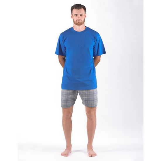 Pánské pyžamo krátké pánské, šité, s potiskem Pyžama 2024 79168P - atlantic šedá