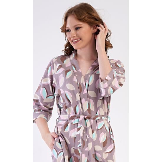 Dámský župan krátký Klára - bílá káva