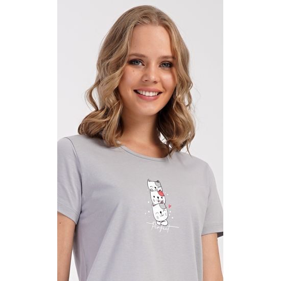 Dámské pyžamo kapri Koťata - šedá