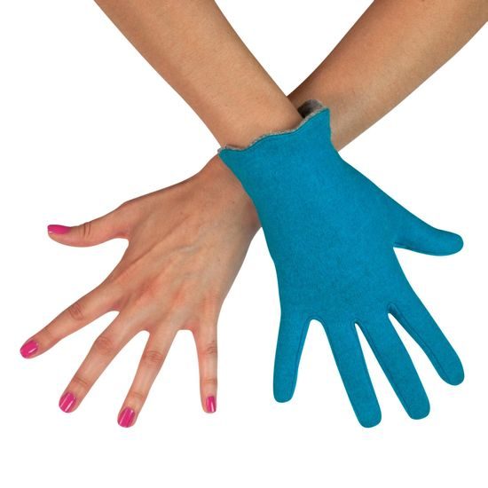 Elegantní vlněné rukavice tyrkysové