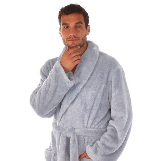 Unisex župan se šálovým límcem LILLY a JACK EXTRA stříbrná