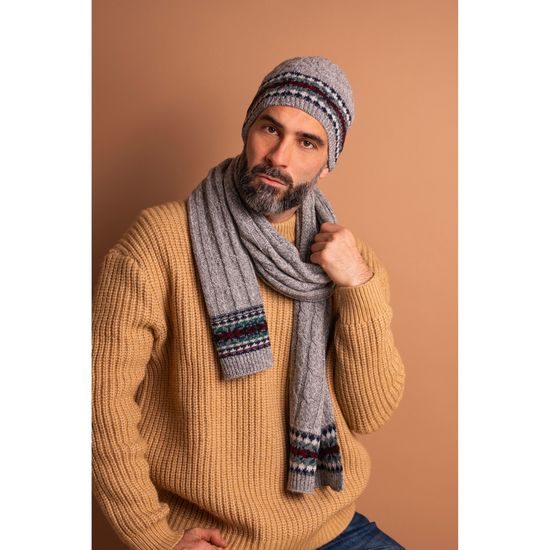 Čepice, šála - světlešedá