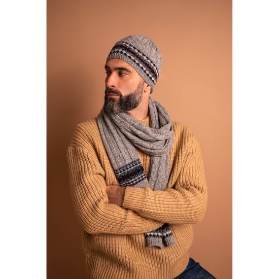 Čepice, šála - světlešedá