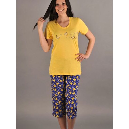 Dámské pyžamo capri VIENETTA SECRET Alžběta žluté | krátká pyžama | Dámská  pyžama, Dámské | Perfektní Prádlo.cz | Pohodlné noční prádlo, župany a  spodní prádlo pro Váš perfektní den!