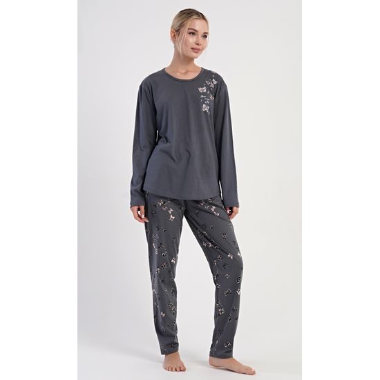 Dámské pyžamo dlouhé Lucia - tmavě šedá