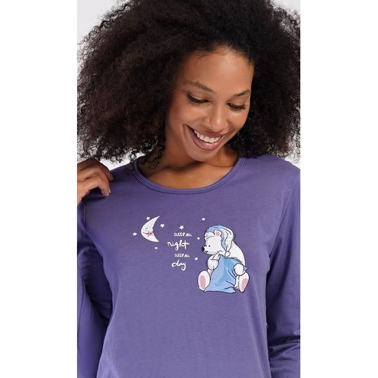 Dámské pyžamo dlouhé Good night - modrošedá