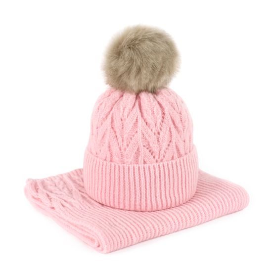 Sada pletené čepice a šály Lomnice šedá