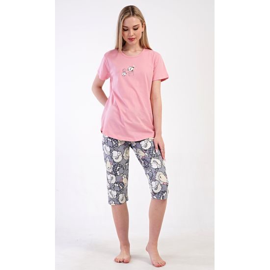 Dámské pyžamo kapri Ovečka - lososová