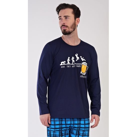 Pánské pyžamo dlouhé Filip - tmavě modrá