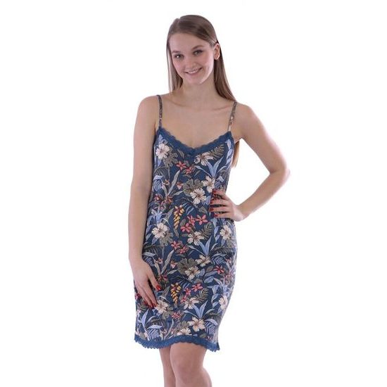 Dámská košilka Dayna modrá s květy