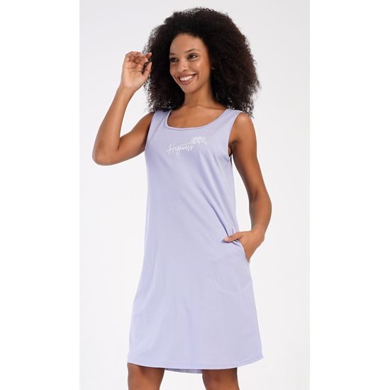 Dámská noční košile na ramínka Happiness - světle fialová