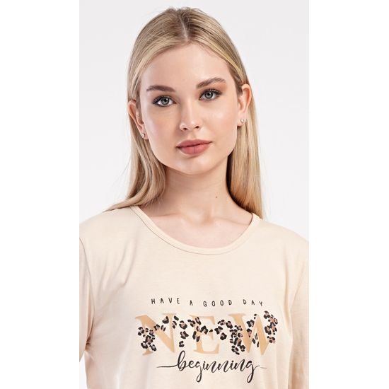 Dámské pyžamo dlouhé Laura - smetanová