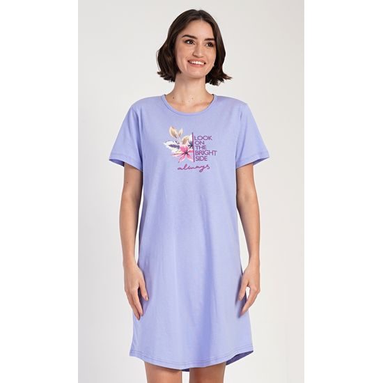 Dámská noční košile s krátkým rukávem Elizabeth - modrošedá