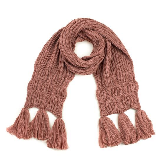 Pletený šál s třásněmi - modrý