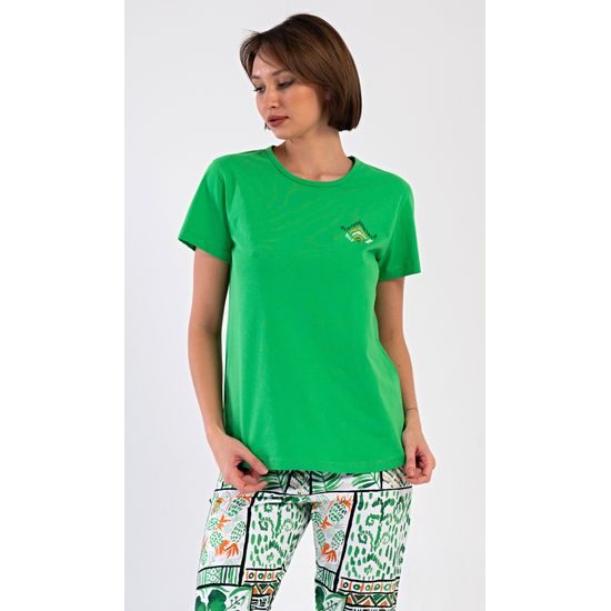 Dámske pyžamo kapri Janette - zelená