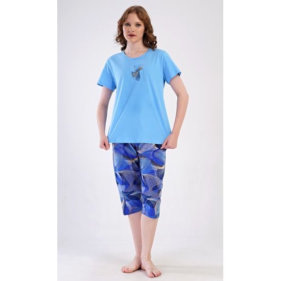 Dámské pyžamo kapri Eliza - modrá