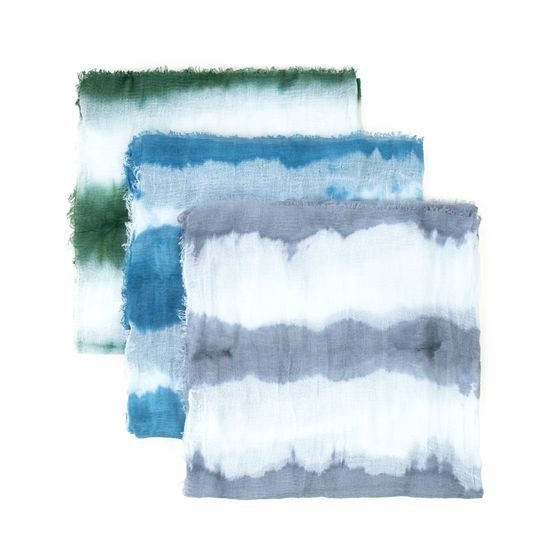 Batikovaný dlouhý šál - zelený