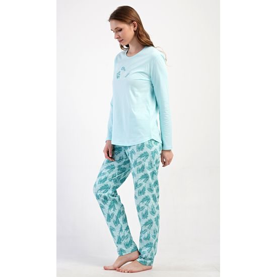 Dámské pyžamo dlouhé Denisa - mentolová