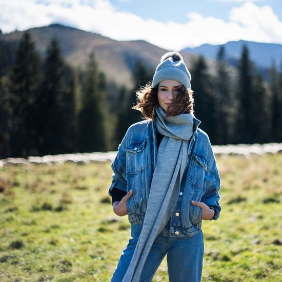 Klasická zimní šála světlorůžová