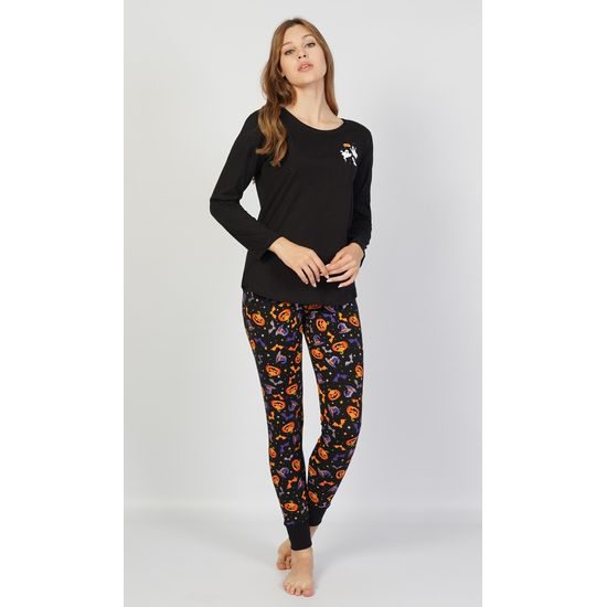 Dámské pyžamo dlouhé Halloween - černá