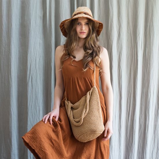 Klobouk se žlutou obrubou - hořčicový