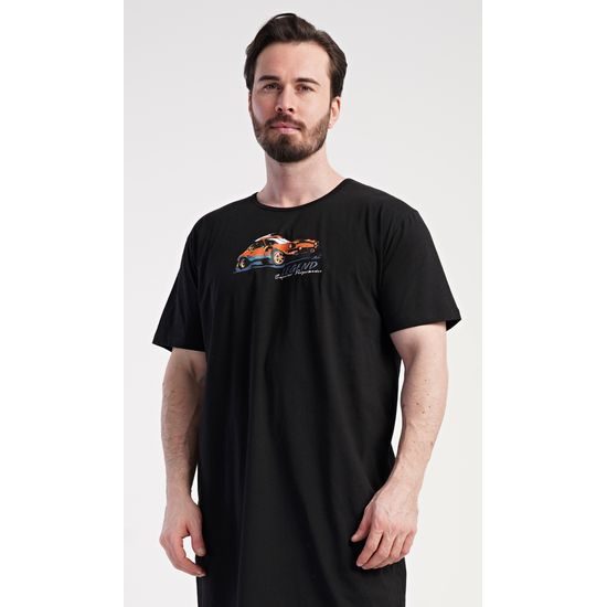 Pánská noční košile s krátkým rukávem Legend - černá