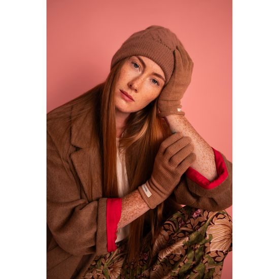 Angorská čepice - světlešedá