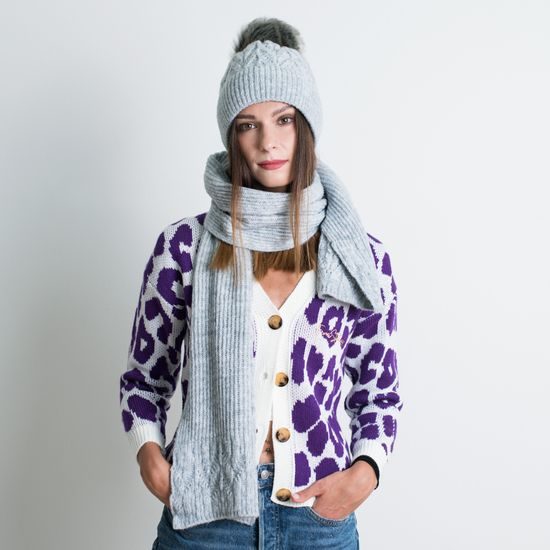 Zimní růžová sada: čepice a šála