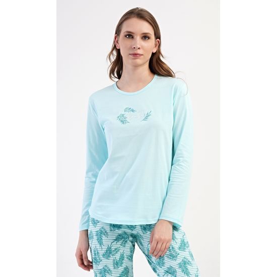 Dámské pyžamo dlouhé Denisa - mentolová