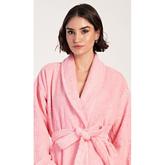 Dámský župan dlouhý se šálovým límcem Karolína - lososová