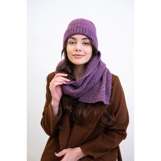 Čepice, šála - fialová