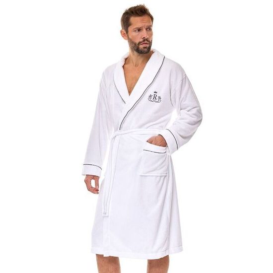 Froté pánský župan Rafael bílý bez kapuce