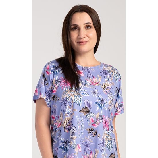 Dámská noční košile s krátkým rukávem Betty - modrošedá