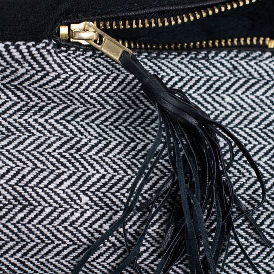 Černobílé rukavice se zipem